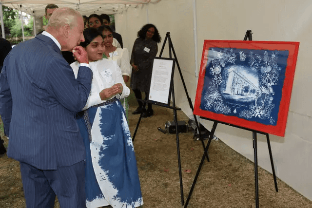 Sri Lankan artist presents Commonwealth cyanotype to King Charles III
