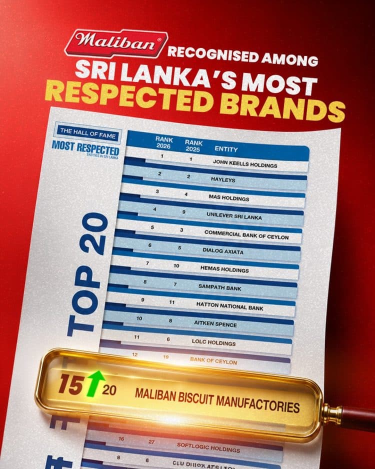 Maliban Climbs Five Places in Sri Lanka’s Most Respected Entities Ranking